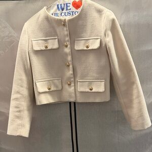Cream Blazer with Gold Buttons